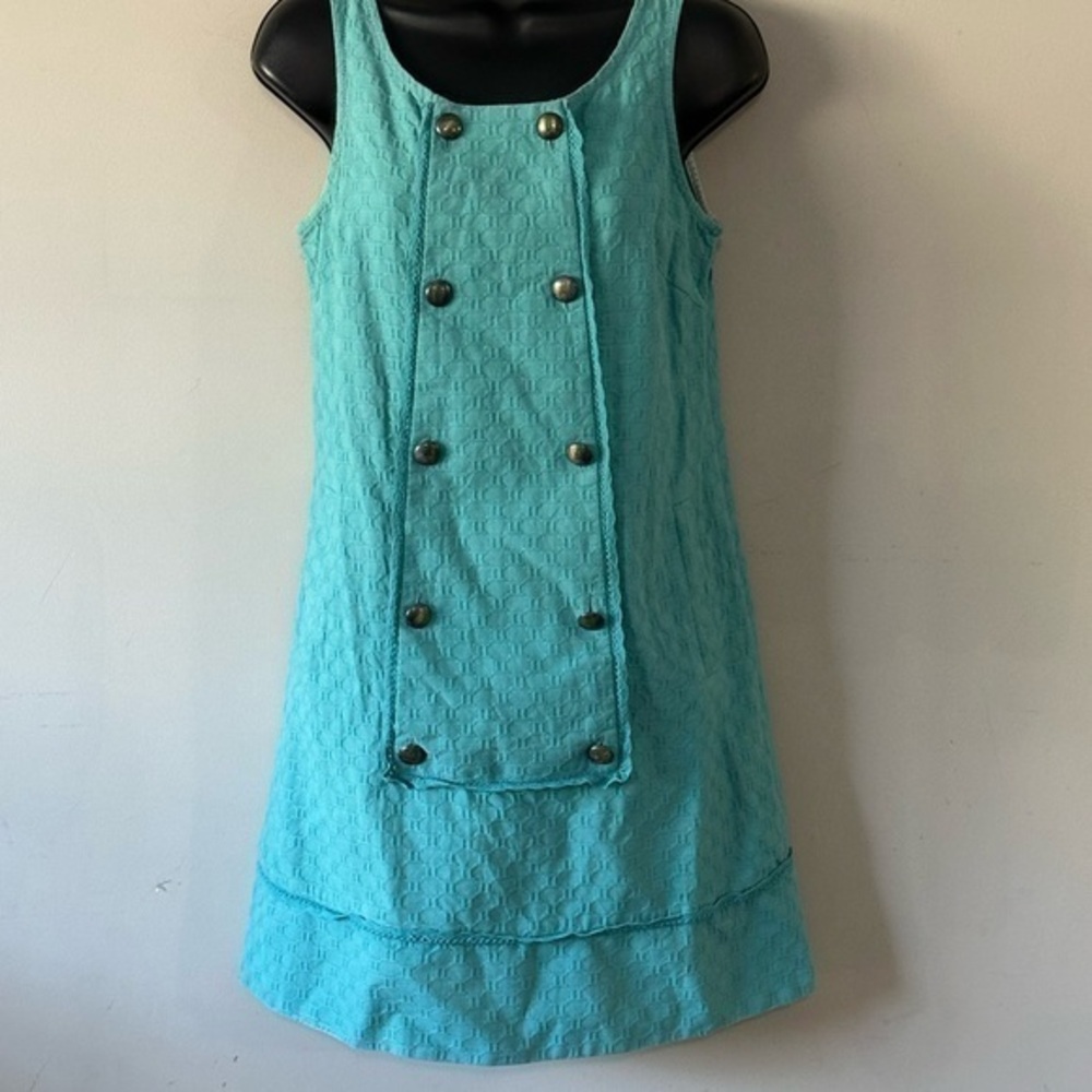 Anthropologie maeve Aqua Carrillo Shift Dress Size 2